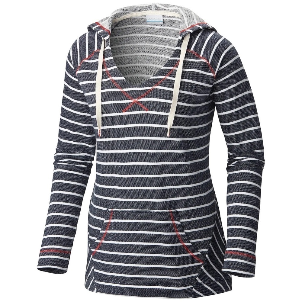 Columbia PFG Tropic Haven Stripe Kangaroo Pockets Hoodie